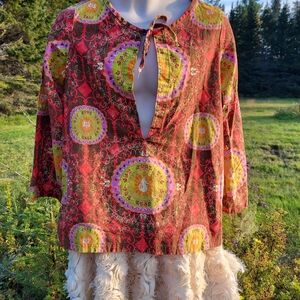 "Groovy" Vintage Cotton Bohemian Blouse